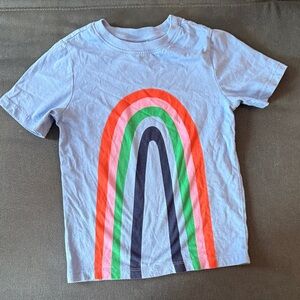 Hanna Andersson Blue Tee with Rainbow Design